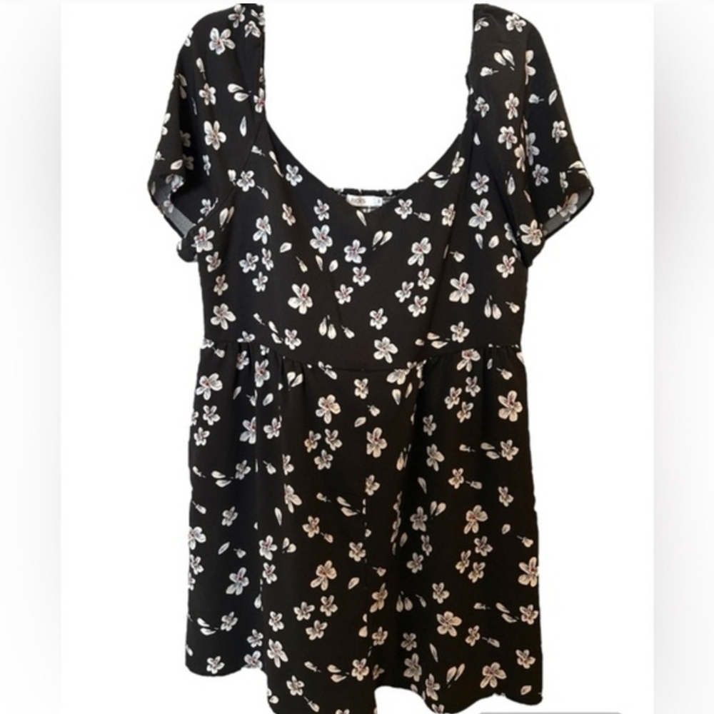 Floral Black Women's Romper